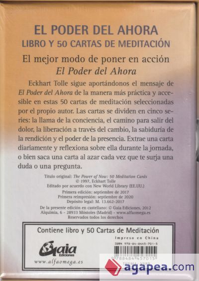 El Poder del Ahora: 50 cartas de meditación