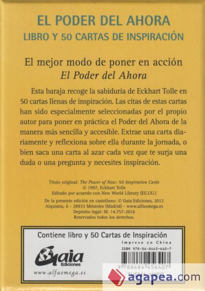 El poder del ahora: 50 cartas de inspiración