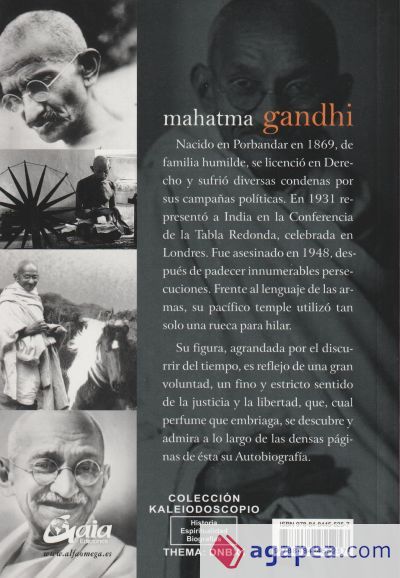 Mahatma Gandhi: autobiograf&iacute;a