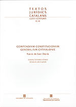 Portada de Compendivm Constitvcionvm Generalivm Cathalonie Narcís de Sant Dionís