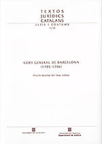 Portada de Cort General de Barcelona (1705-1706). Procés familiar del braç militar