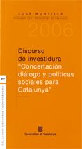 Portada de Discurso de investidura. ""Concertación, diálogo y políticas sociales para Catalunya""