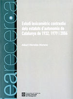 Portada de Estudi lexicomètric contrastiu dels estatuts d'autonomia de Catalunya de 1932, 1979 i 2006