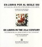 Portada de Ex-libris per al segle XXI. Catàleg del concurs internacional d'ex-libris. Exposició a la Universitat de Barcelona, del 3 al 19 d'abril del 2000