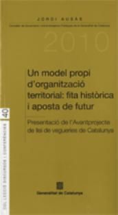 Portada de Un model propi d'organització territorial: fita històrica i aposta de futur