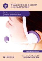 Portada de Gestión de la atención al cliente/consumidor. COMV0108 (Ebook)