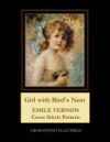 Girl with Bird's Nest: Emile Vernon Cross Stitch Pattern