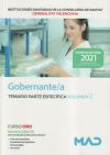 Gobernante/a. Temario parte específica volumen 2. Instituciones Sanitarias de la Consellería de Sanidad de la Comunidad Valenciana