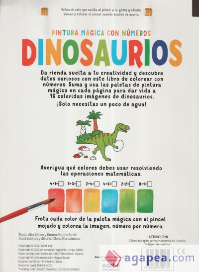 PINTURA MÁGICA con números: DINOSAURIOS