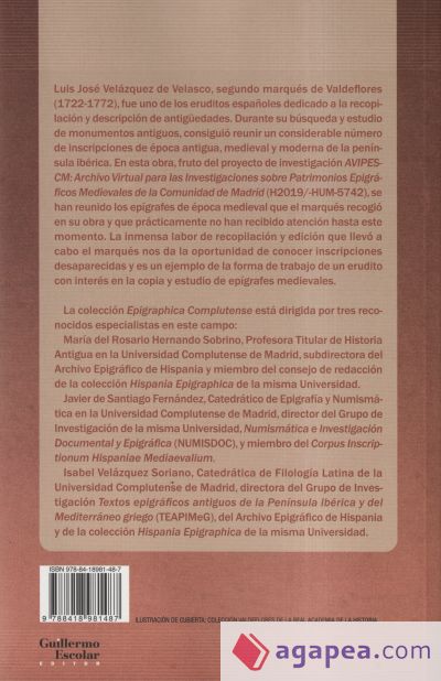 Inscripciones medievales latinas en la colección documental de Luis José Velázquez, marqués de Valdeflores (RAH)