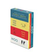 Portada de Sharon Creech 3-Book Box Set: Love That Dog, Hate That Cat, Moo