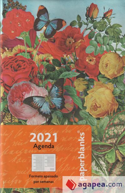 Agenda 2021 Jardín de mariposas. Mini, apaisado 12 meses