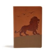 Portada de KJV One Big Story Bible, Brown Lion Leathertouch