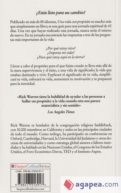 Una vida con prop&oacute;sito