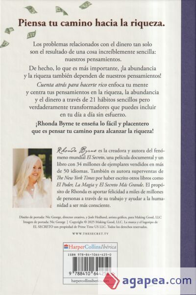 Cuenta atr&aacute;s para hacerte rico: 21 d&iacute;as de h&aacute;bitos para atraer la abundancia