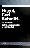 Hegel, Carl Schmitt : lo político : entre especulación y positividad