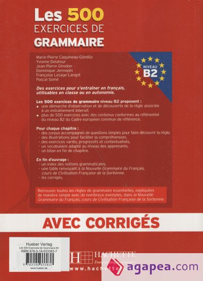 Les 500 Exercices de Grammaire B2. Livre + avec corrigés