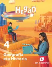 Portada de Geografia eta Historia. 4 bigarren hezkuntza. Hegan