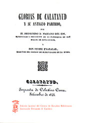 Portada de GLORIAS DE CALATAYUD Y SU ANTIGUO PARTIDO