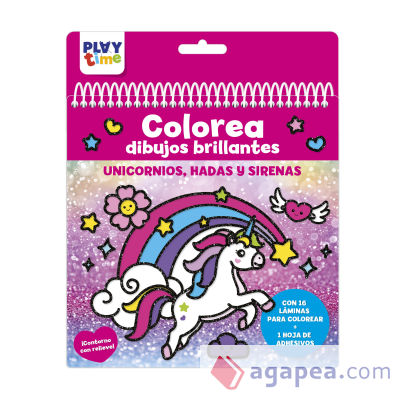 COLOREA DIBUJOS BRILLANTES UNICORNIOS HADAS Y SIRE