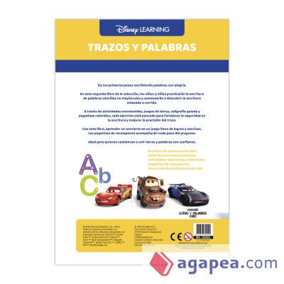 DISNEY - TRAZOS Y PALABRAS - CARS - 5-6 A&Ntilde;OS
