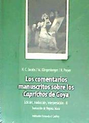 Portada de Los comentarios manuscritos sobre los Caprichos de Goya