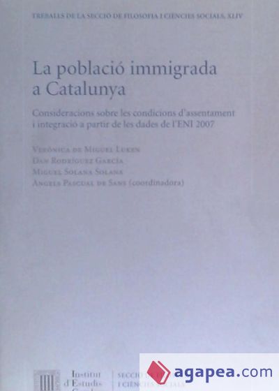 La Població immigrada a Catalunya