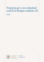 Portada de Proposta per a un estàndard oral de la llengua catalana. III
