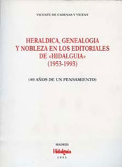 Portada de Heráldica, genealogía y nobleza en los editoriales de hidalguía