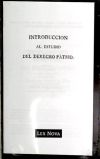 Introducción al estudio del Derecho Patrio