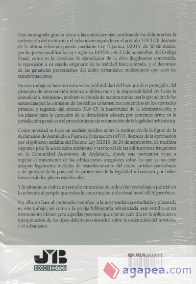 Demolición, reposición y comiso en los delitos urbanísticos