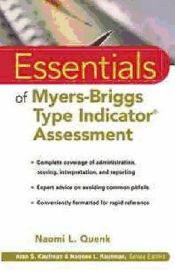 ESSENTIALS OF MYERS-BRIGGS TYPE INDICATOR ASSESSMENT - NAOMI L. QUENK - 9780471332398