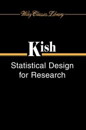 Portada de Statistical Design For Research WCL P