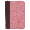 KJV Holy Bible, Mini Pocket Size, Faux Leather Red Letter Edition - Ribbon Marker, King James Version, Pink/Saddle Tan, Zipper Closure