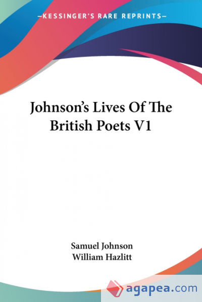 Johnsonâ€™s Lives Of The British Poets V1