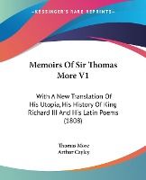 Portada de Memoirs Of Sir Thomas More V1