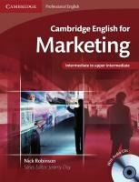 Portada de Cambridge English for Marketing