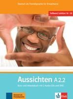 Portada de Aussichten. Teilband A2.2: Kurs- und Arbeits-/Materialienbuch mit 2 Audio-CDs und DVD