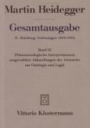 Portada de Gesamtausgabe 62. Phänomenologische Interpretationen ausgewählter Abhandlungen des Aristoteles zur Ontologie und Logik