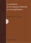 LA RESOLUCIÓN DE LOS CONTRATOS BILATERALES POR INCUMPLIMIENTO.