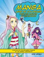 Portada de Manga Livre de Coloriage pour les adultes et les enfants: Plus de 40 coloriages d'anime et de manga amusants!