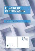 Portada de El acto de certificación (Ebook)