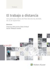 Portada de El trabajo a distancia: Con particular análisis del Real Decreto-ley 28/2020, de 22 de septiembre