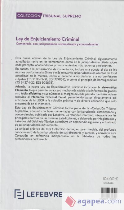 Ley de Enjuiciamiento Criminal 9ª Edición Comentado