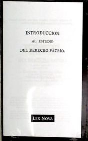 Portada de Introducción al estudio del Derecho Patrio