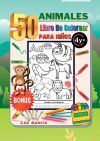Libro Para Colorear de 50 Animales Para Ni&ntilde;os 4+ Extra Parte Para Rastrear Las Palabras Visuales