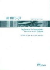 Portada de RITE-07 reglamento de instalaciones térmicas en los edificios : (adaptado al código técnico de la edificación)