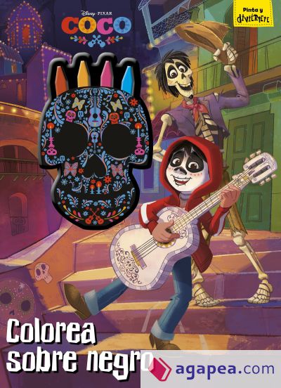 Coco. Colorea sobre negro: Libro para colorear con ceras