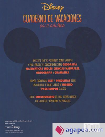 Disney. Cuaderno de vacaciones para adultos