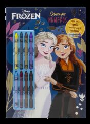 Portada de Frozen. Colorea por n&uacute;meros con ceras: Con 8 ceras de colores